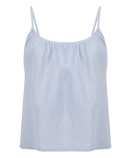 Cami en mousseline, Bleu