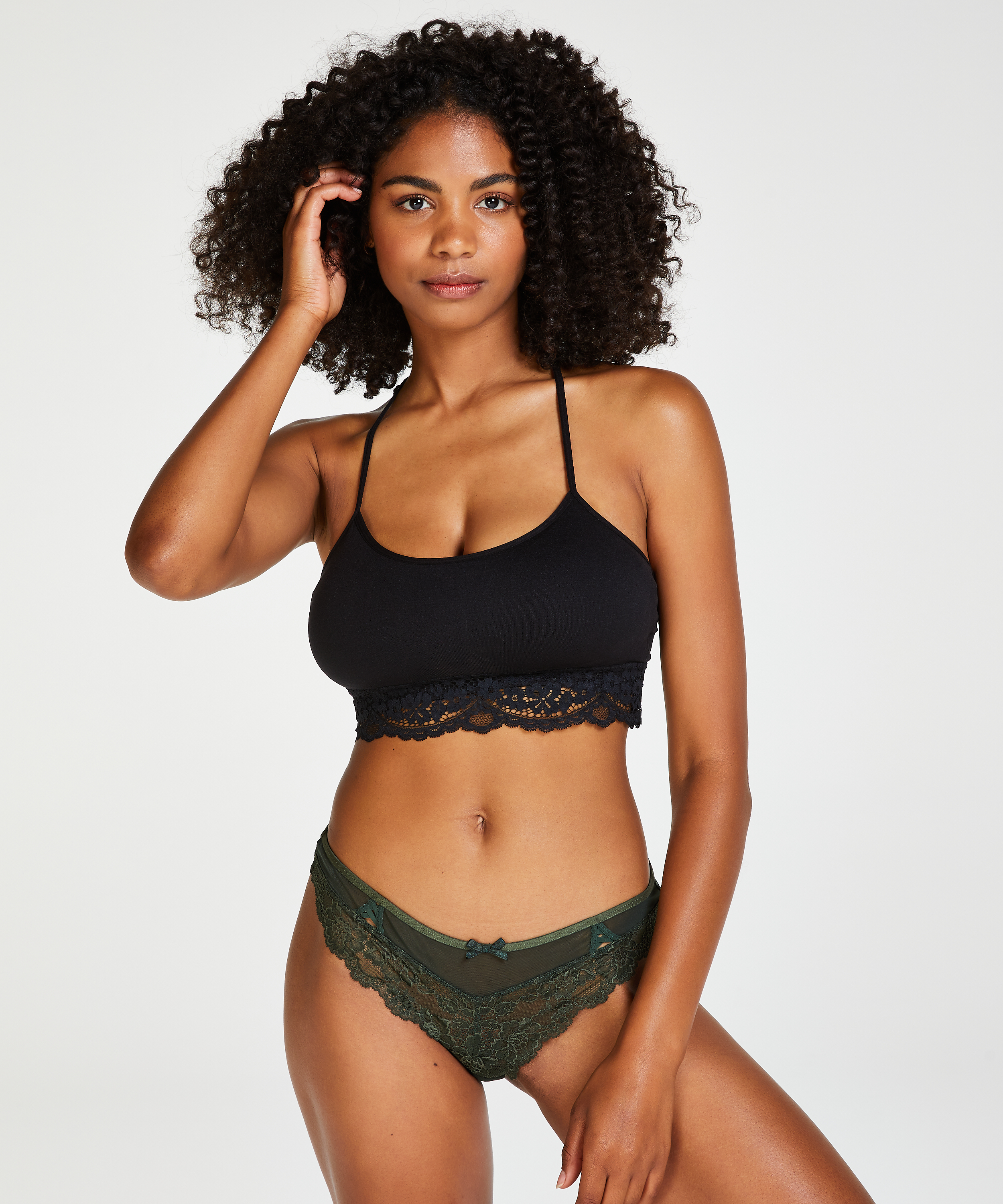 Slip br&eacute;silien Mona, Vert, main