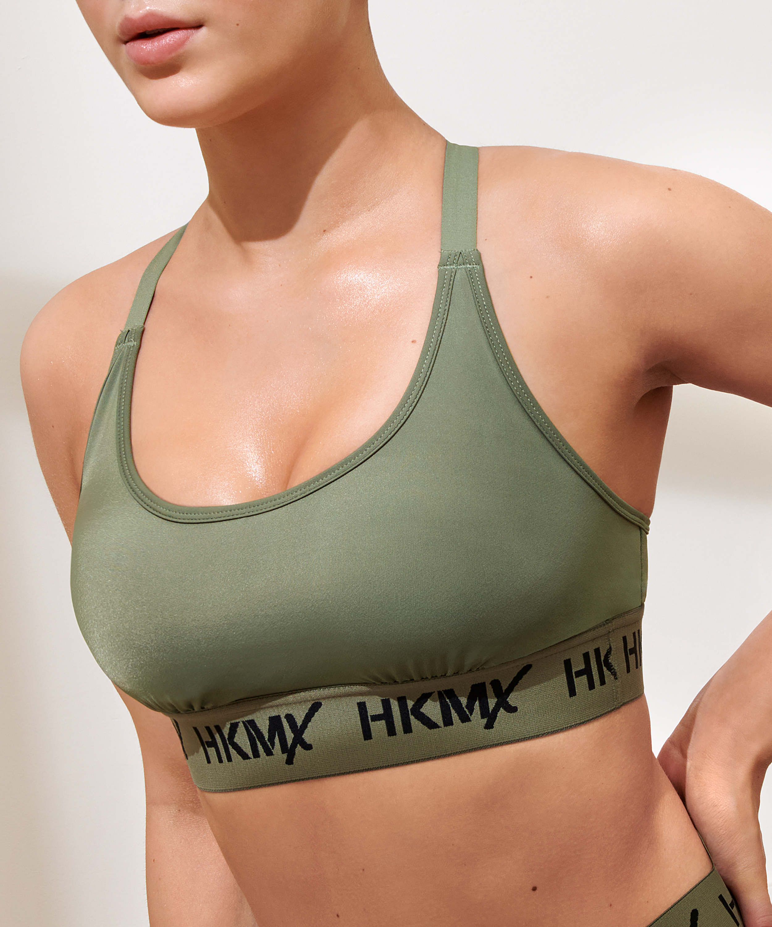 HKMX Soutien-gorge de sport The Crop Logo Level 1, Vert, main