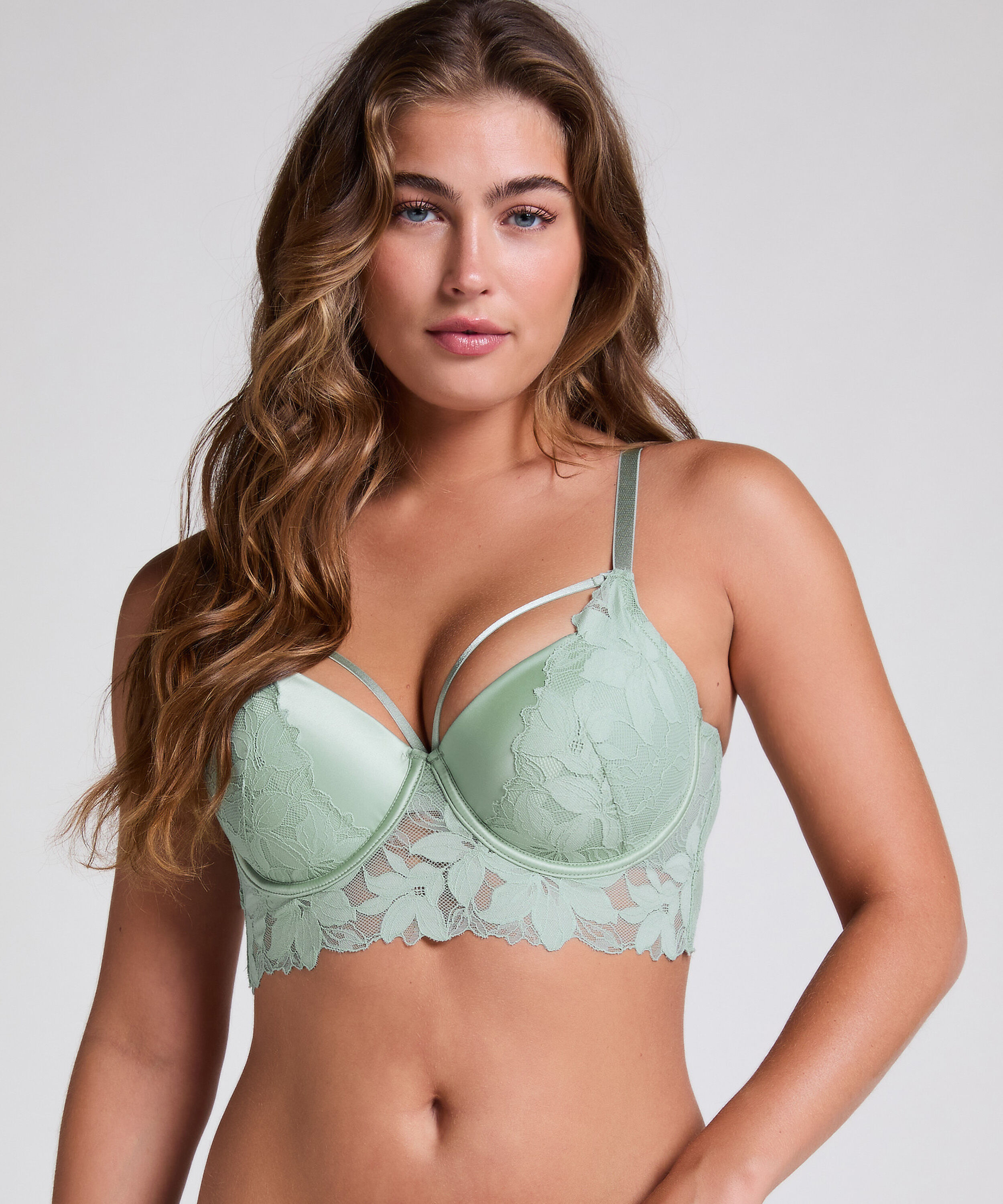 Soutien-gorge &agrave; armatures pr&eacute;form&eacute; longline Ingrid, Vert