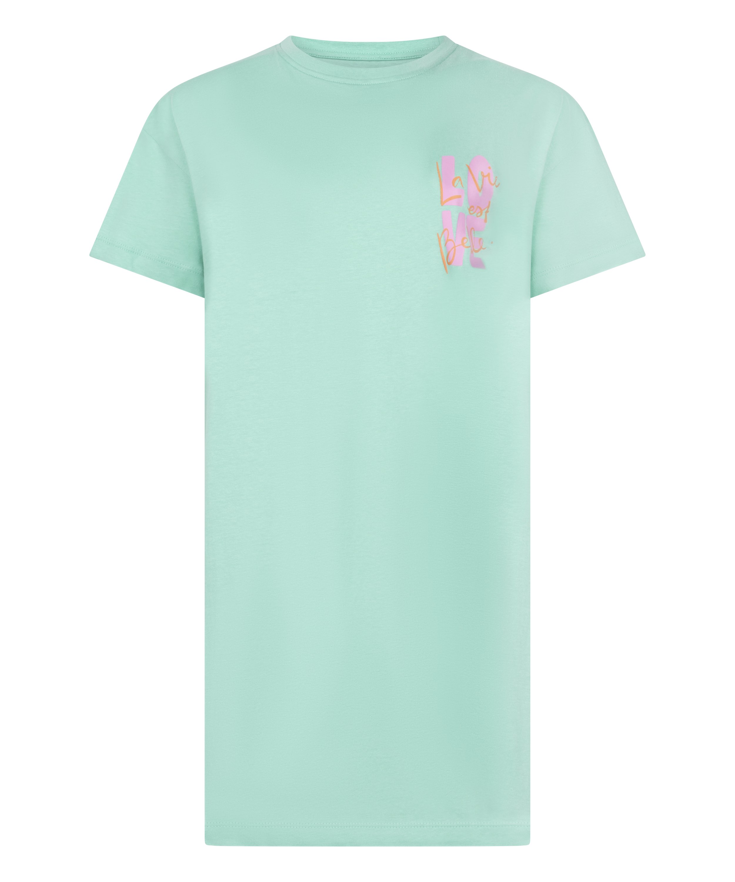 Nachthemd ronde hals, Groen, main