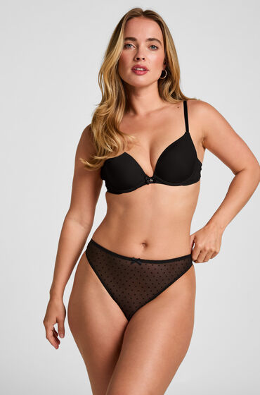Hunkemöller Hoog Uitgesneden String Frankie Zwart