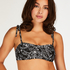 Bikini croptop Paisley, Zwart