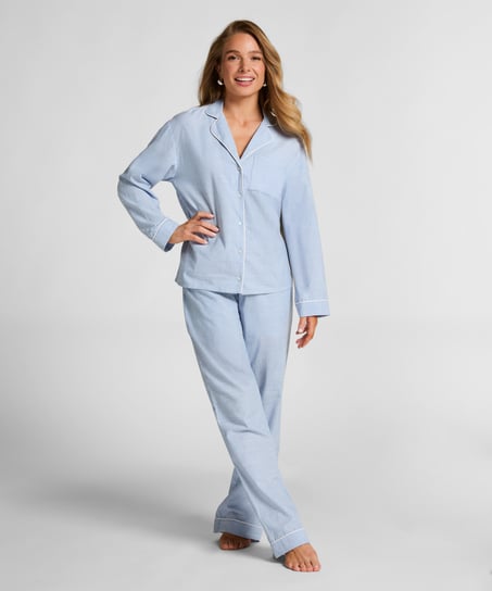 Chemise en coton, Bleu