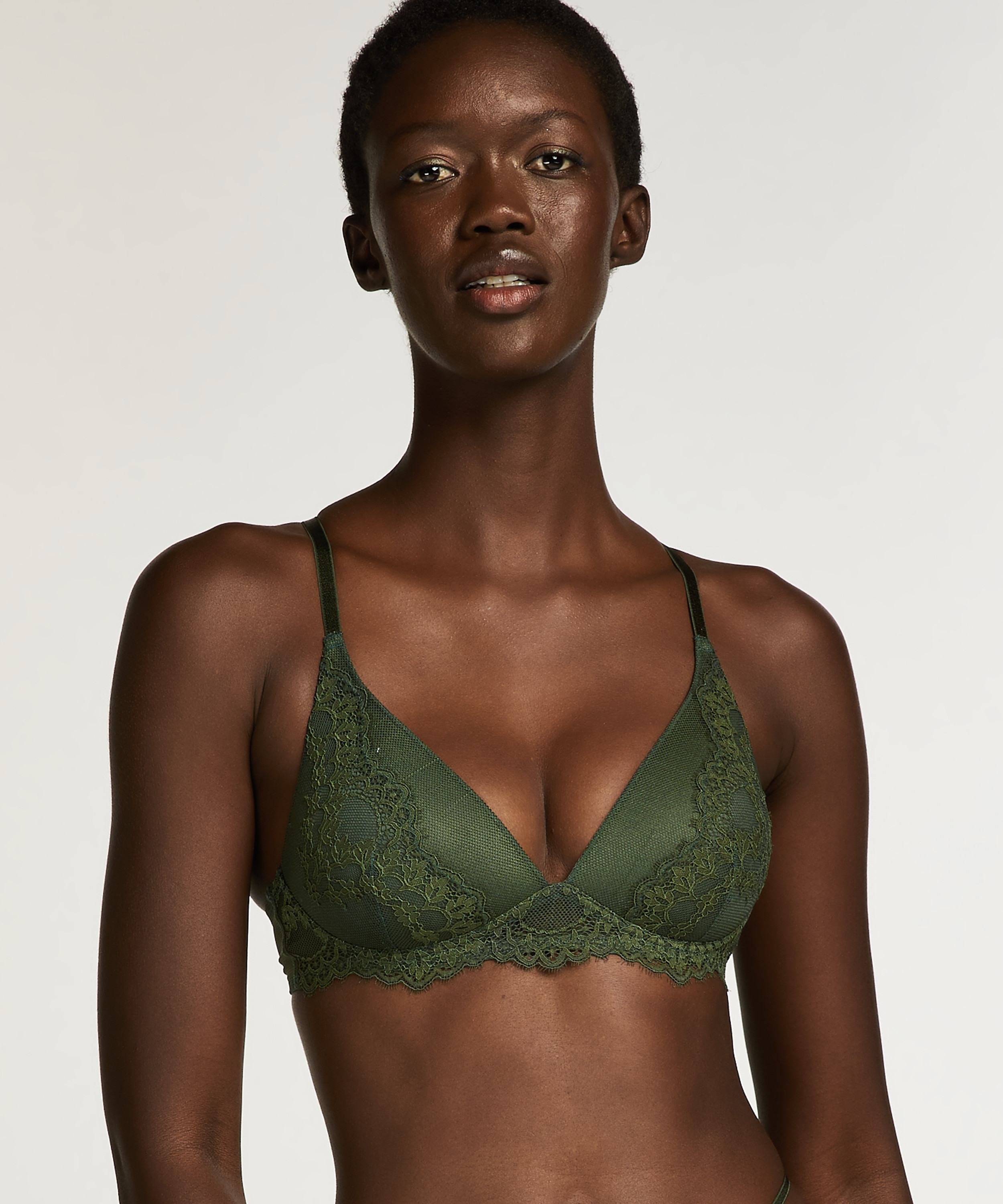 Soutien-gorge rembourr&eacute; sans armatures Miley, Vert, main