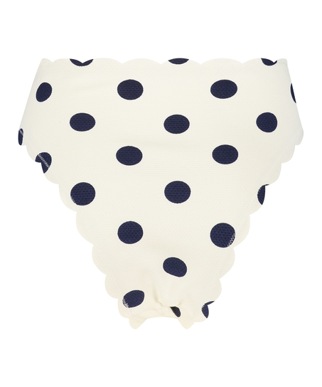 Hoog uitgesneden bikinibroekje Scallop, Wit