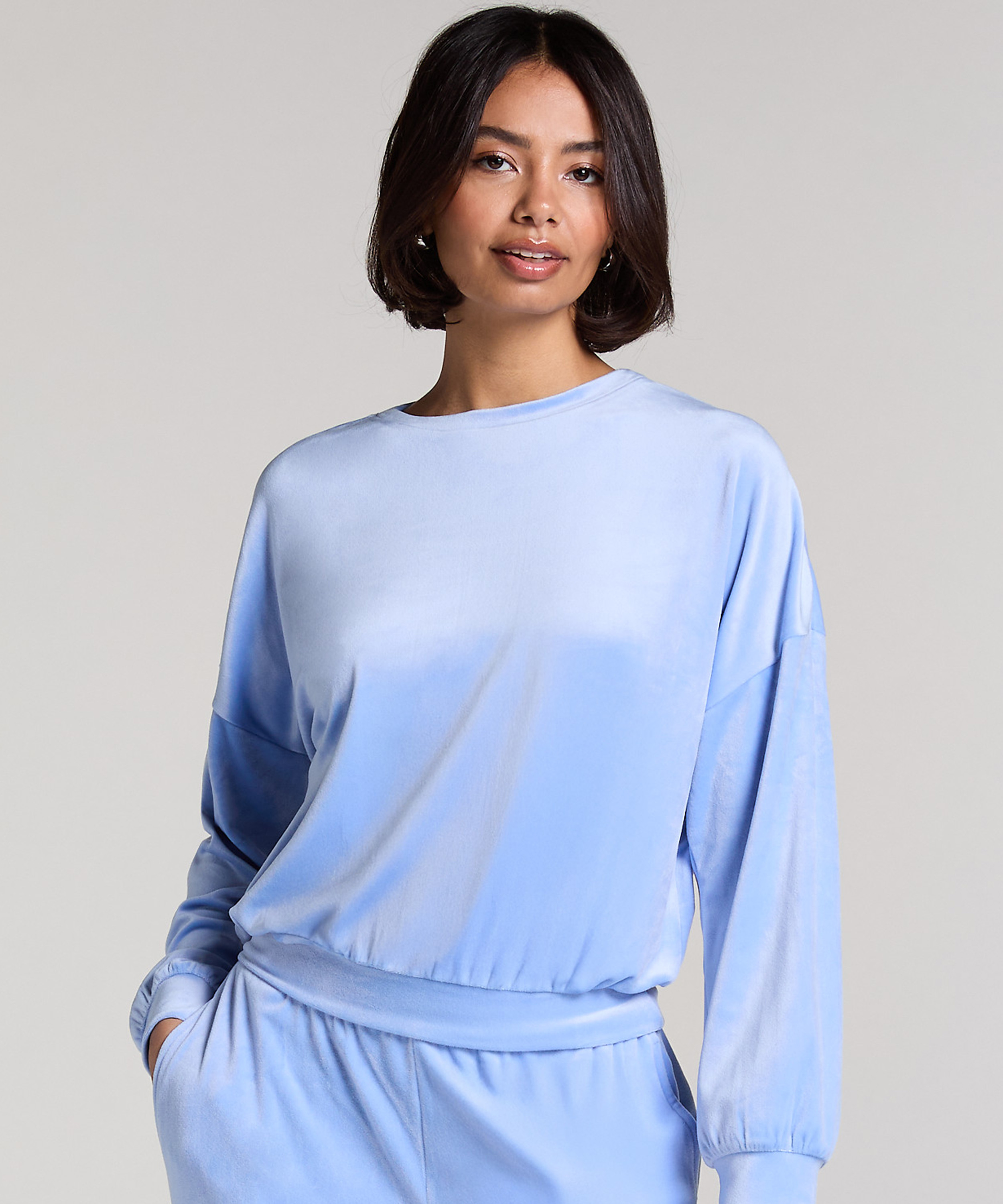 Velours Top, Blauw, main