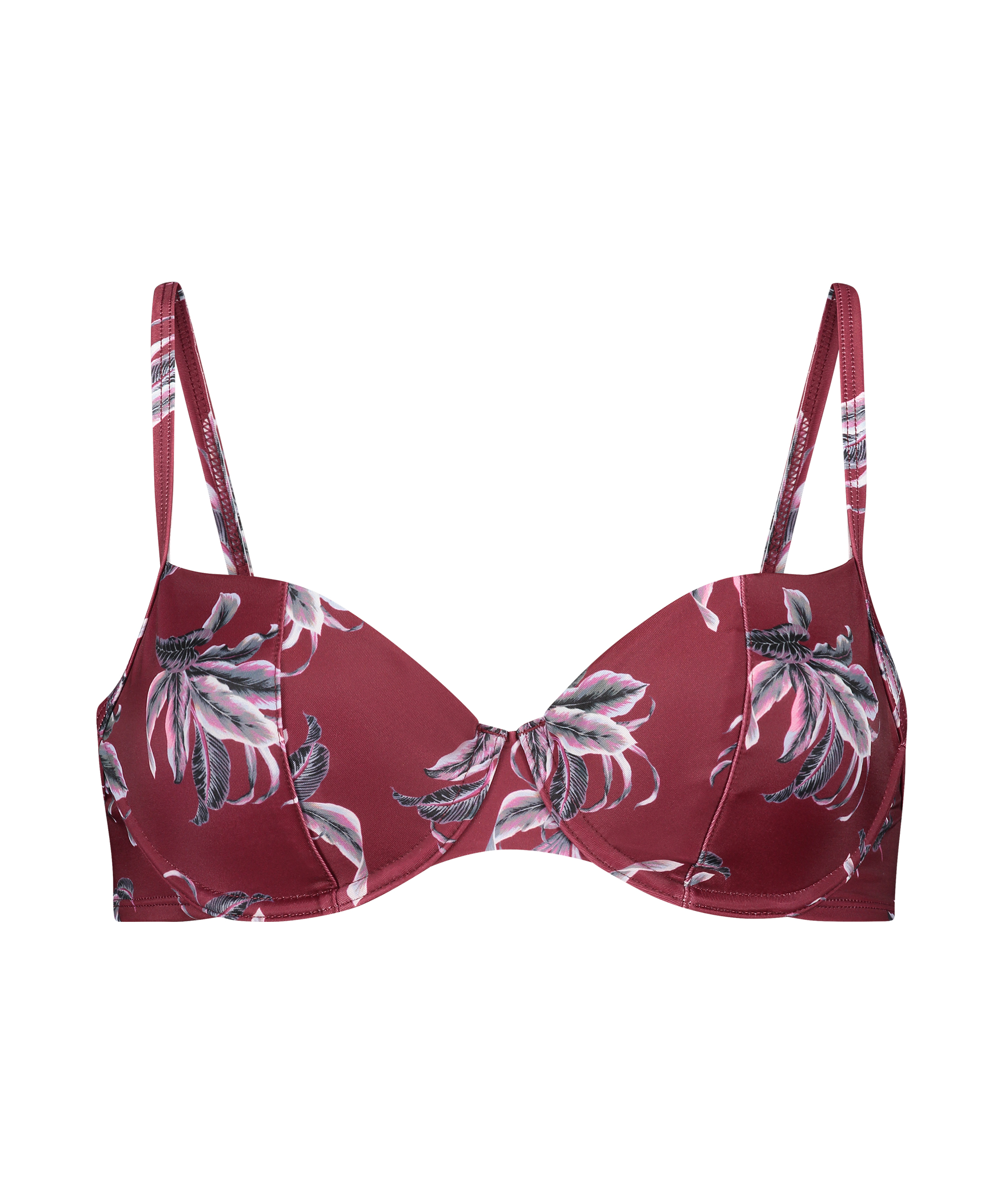 Niet-voorgevormde beugel bikinitop Tropic glam, Rood, main