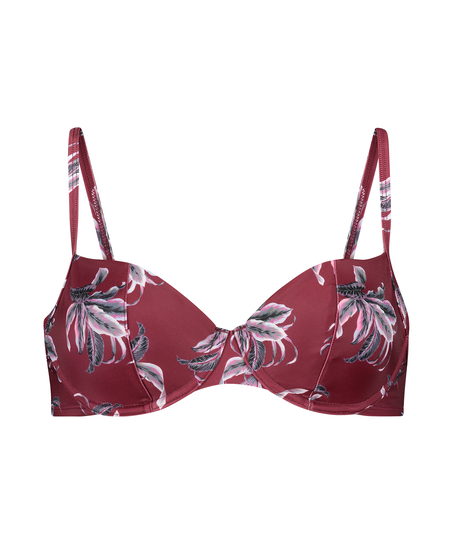 Niet-voorgevormde beugel bikinitop Tropic glam, Rood