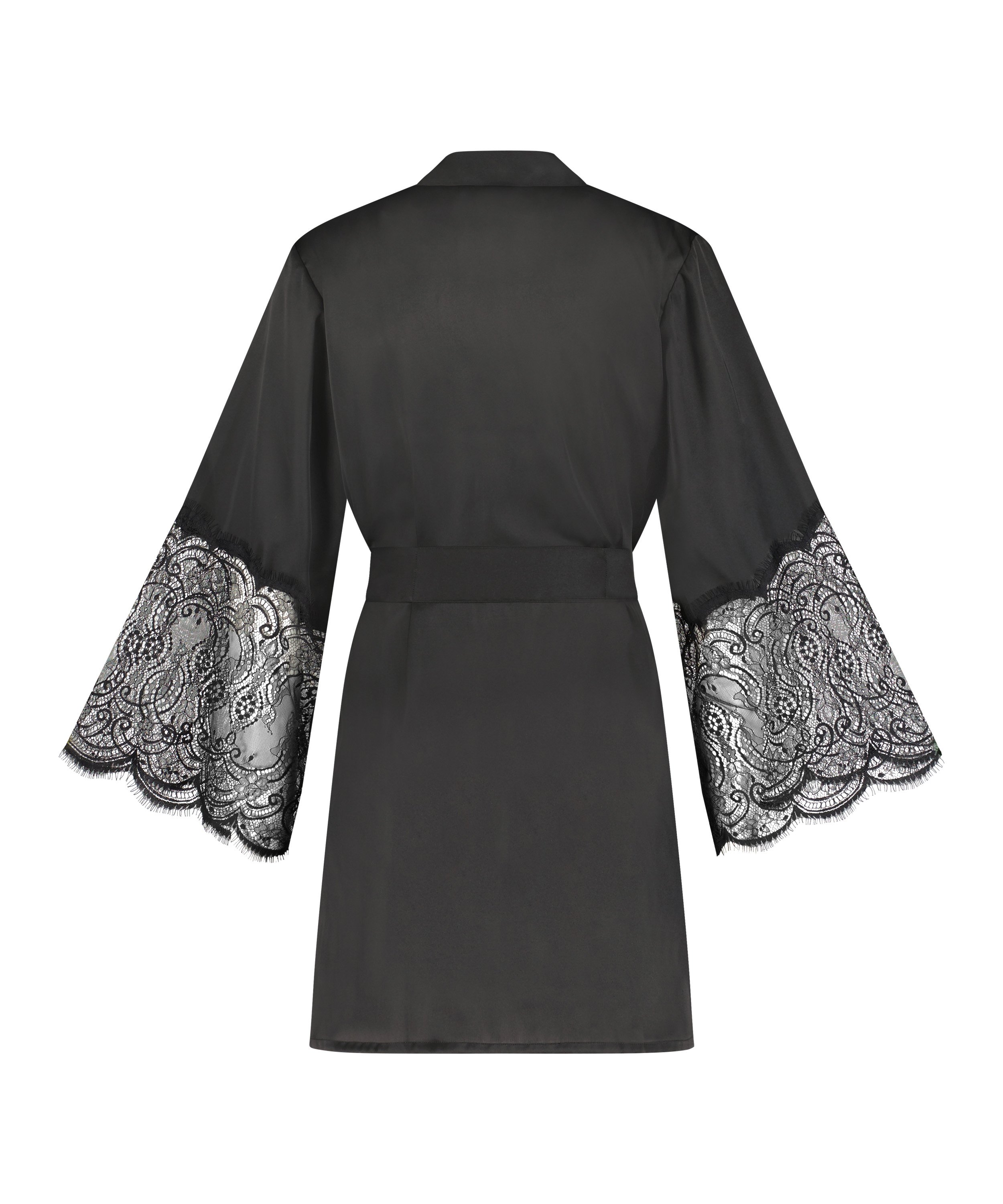 Kimono Satin, Zwart, main