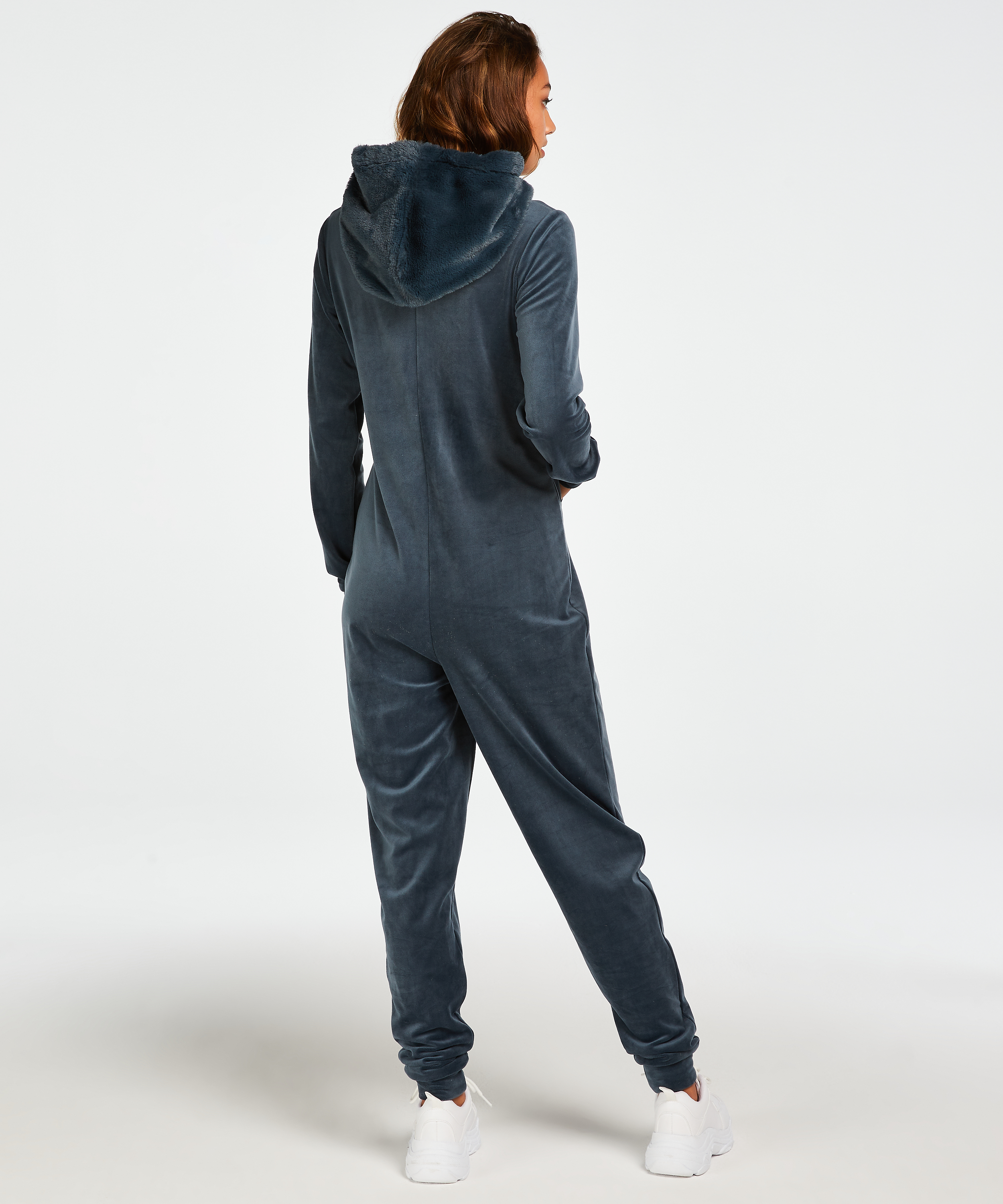 Onesie Velours, Blauw, main