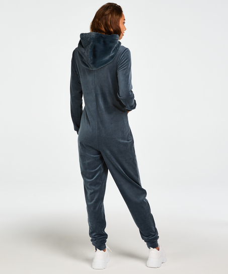 Onesie Velours, Blauw