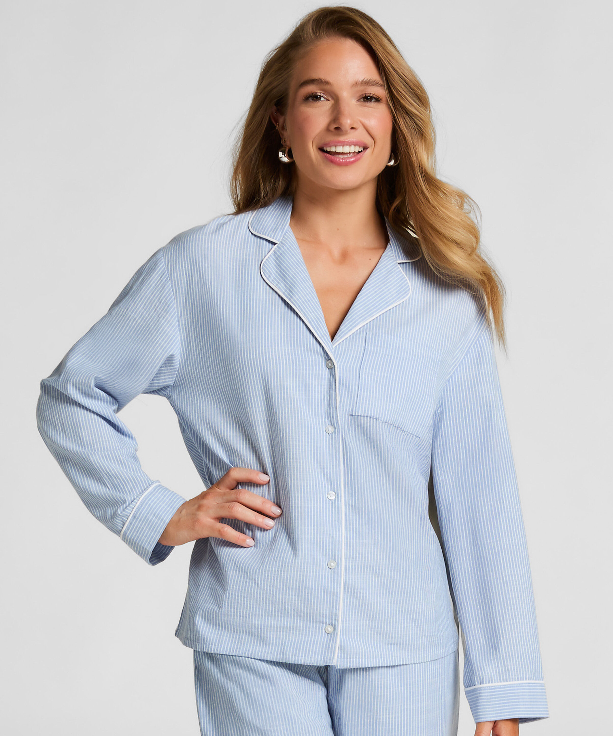 Jacket Katoen, Blauw Jacket Katoen, Blauw
