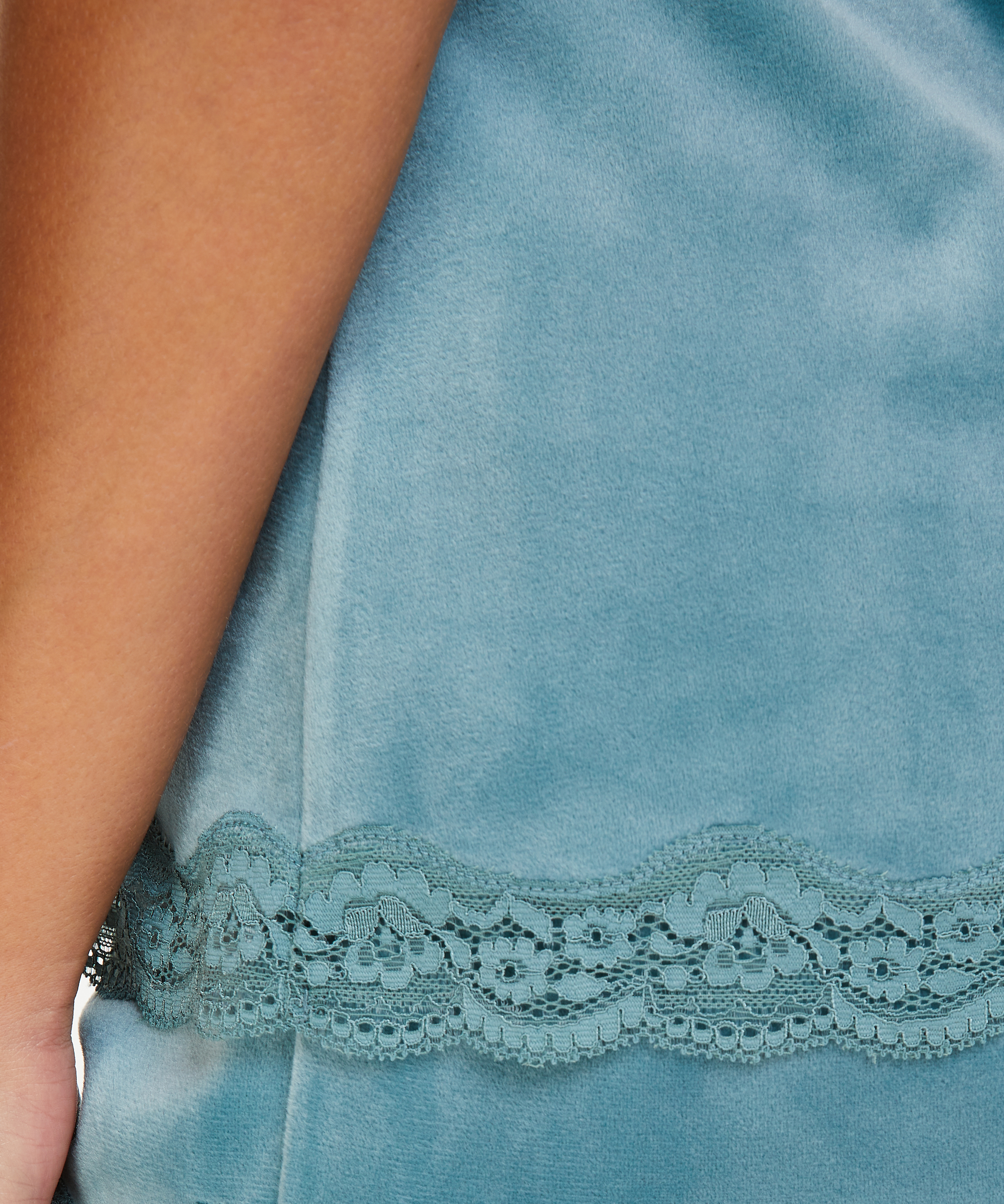 Camisole velours Dentelle, Vert, main