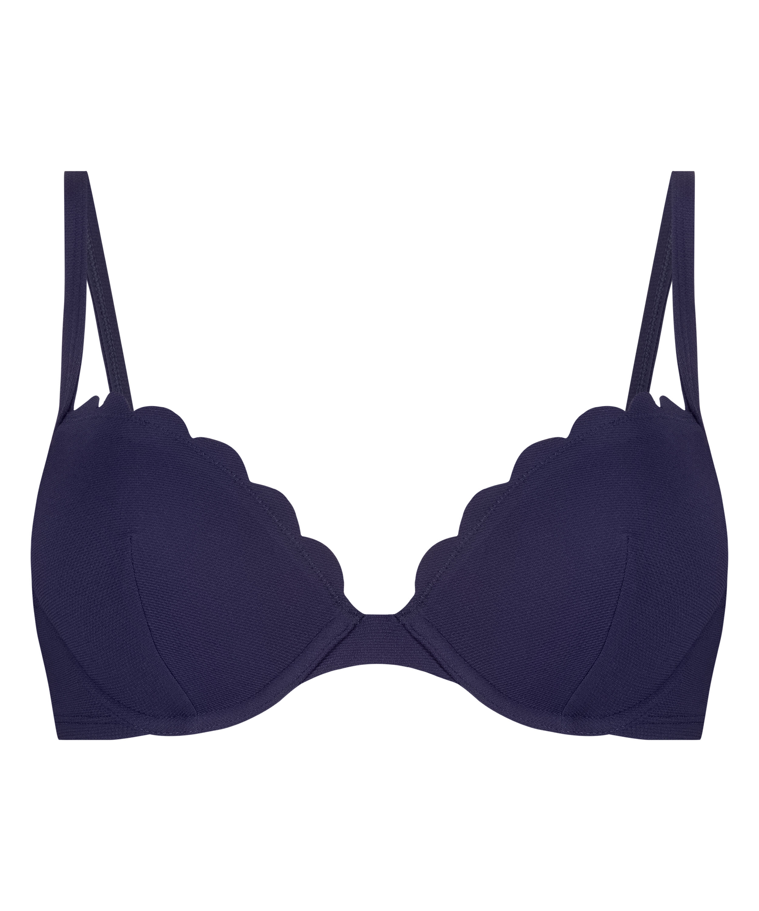 Voorgevormde beugel bikinitop Scallop, Blauw