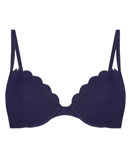 Voorgevormde beugel bikinitop Scallop, Blauw