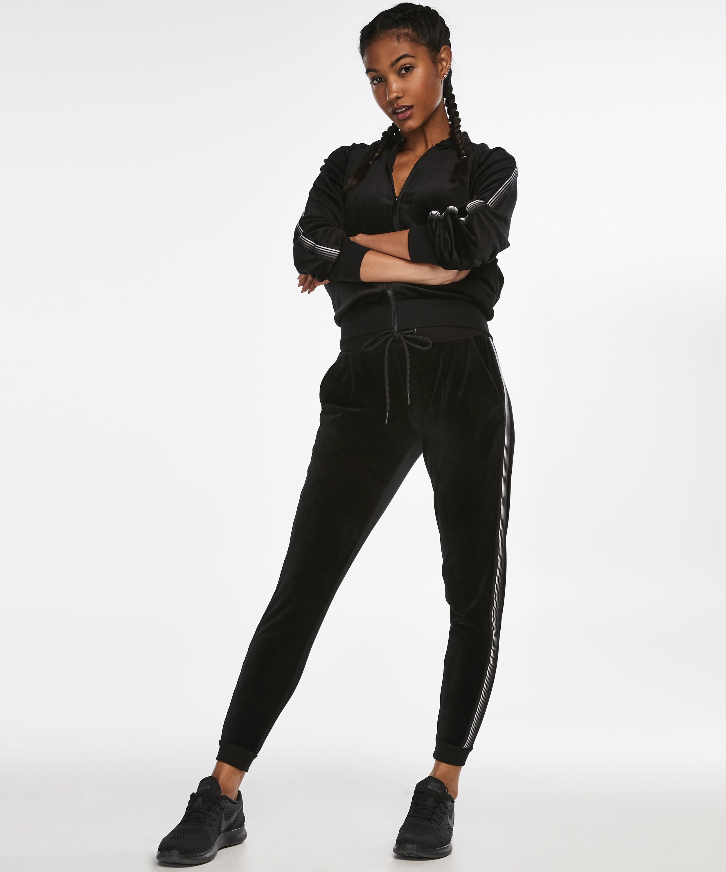 Pantalon de sport Velours HKMX, Noir