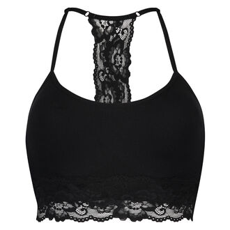 Croptop longline sans coutures Maria, Noir