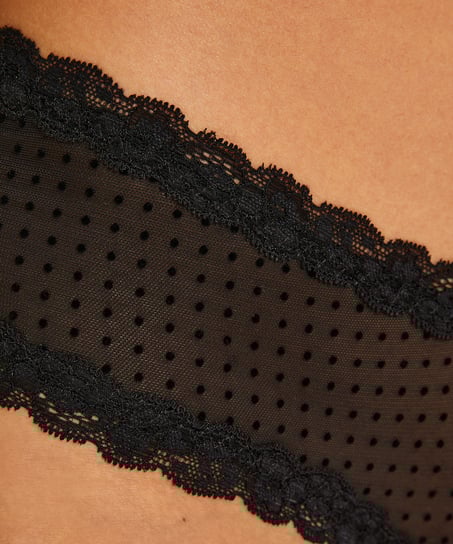 Slip br&eacute;silien V-shape mesh, Noir