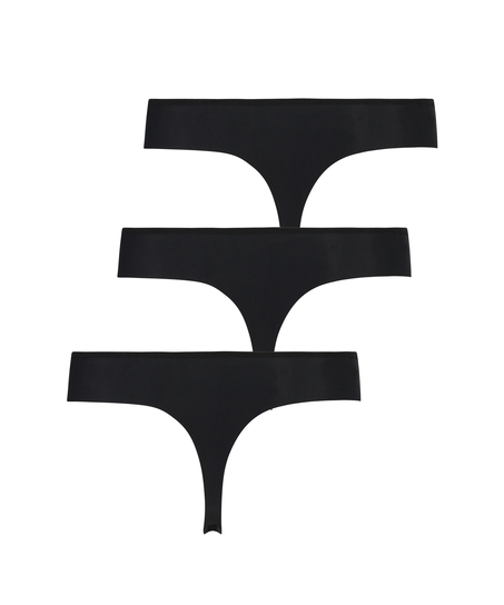 3-pack Invisible String, Zwart