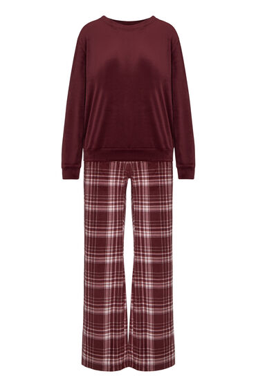 Hunkemöller Pyjama Set Velours Paars, foto 3