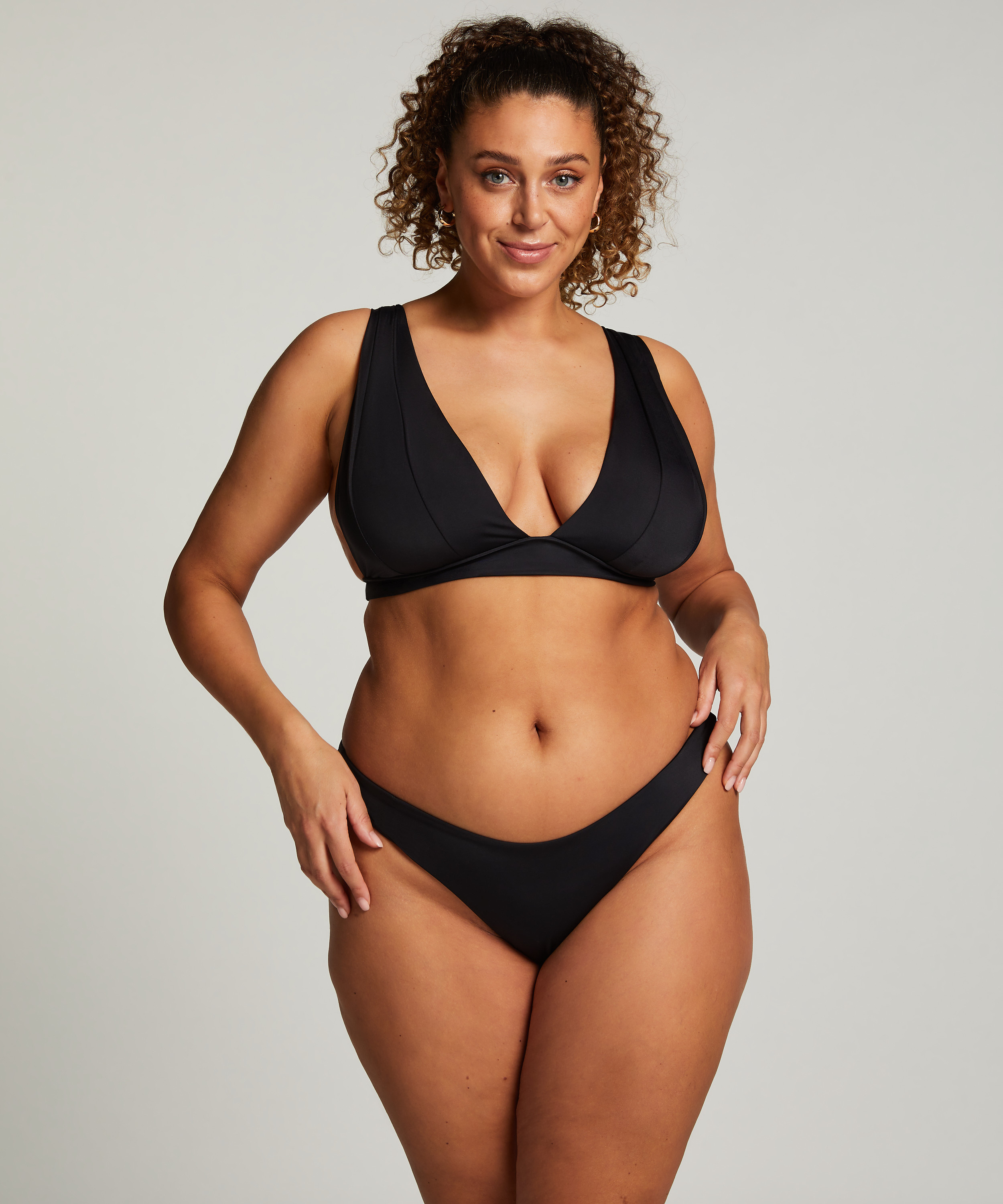Triangel bikinitop Luxe, Zwart, main