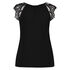 Singlet Lace Jersey, Zwart