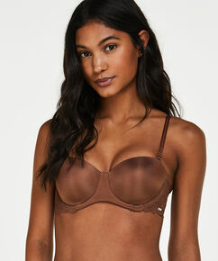 Voorgevormde strapless beugel bh Angie Nude, Bruin
