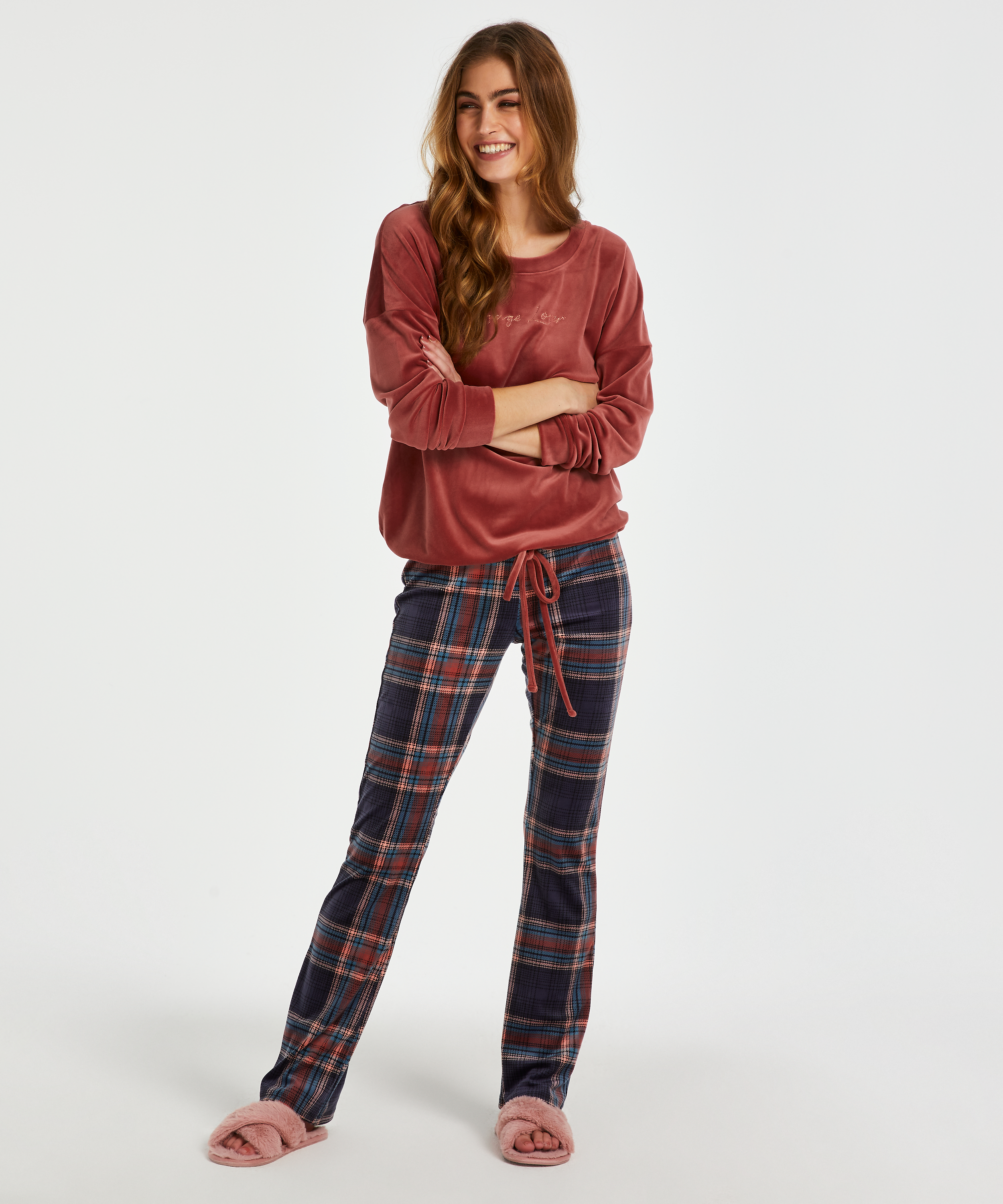 Legging Velours, Blauw, main