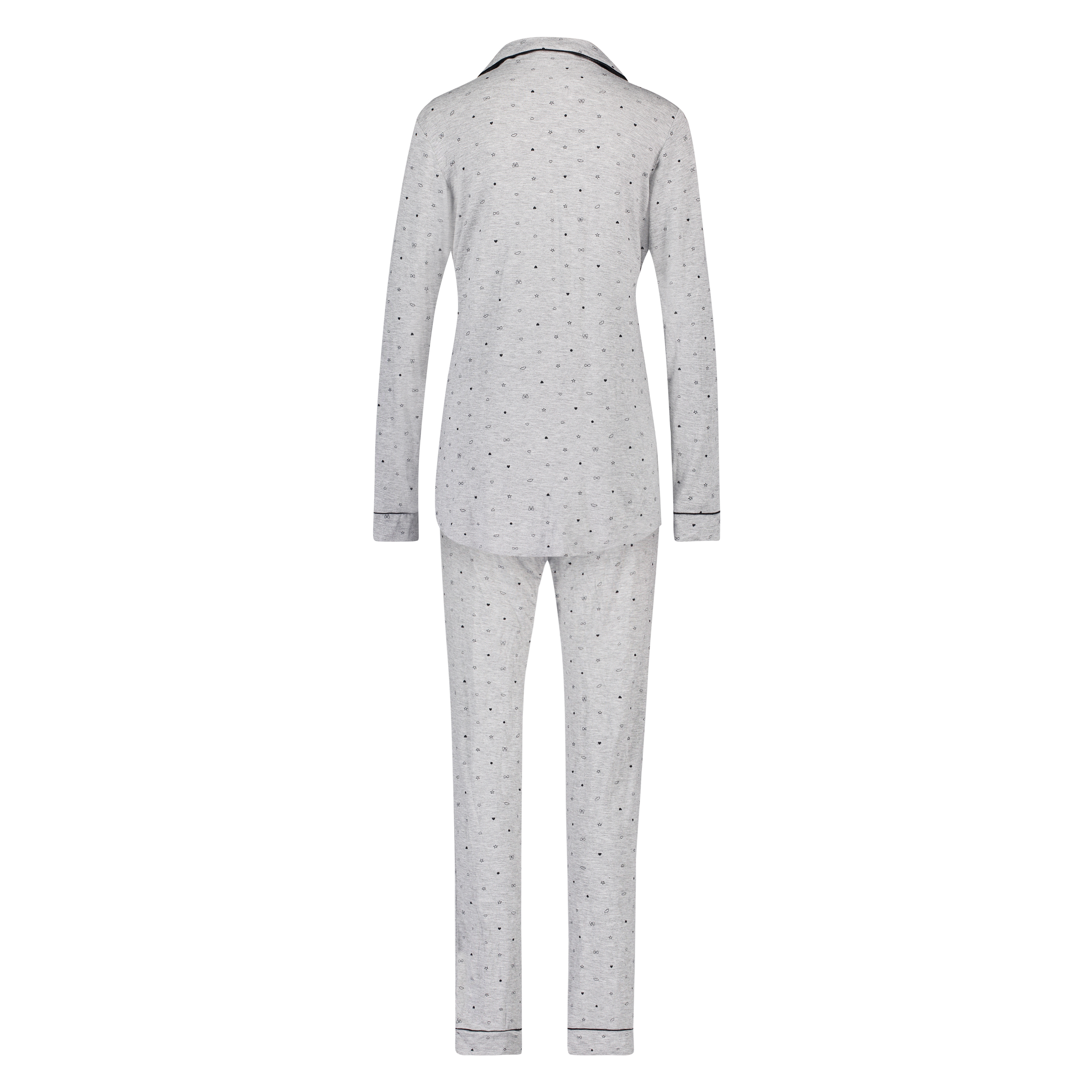 Lange pyjama set, Grijs, main