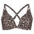 Haut de bikini à armatures préformé Leopard, Beige