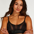 Mesh bralette Glossy, Zwart