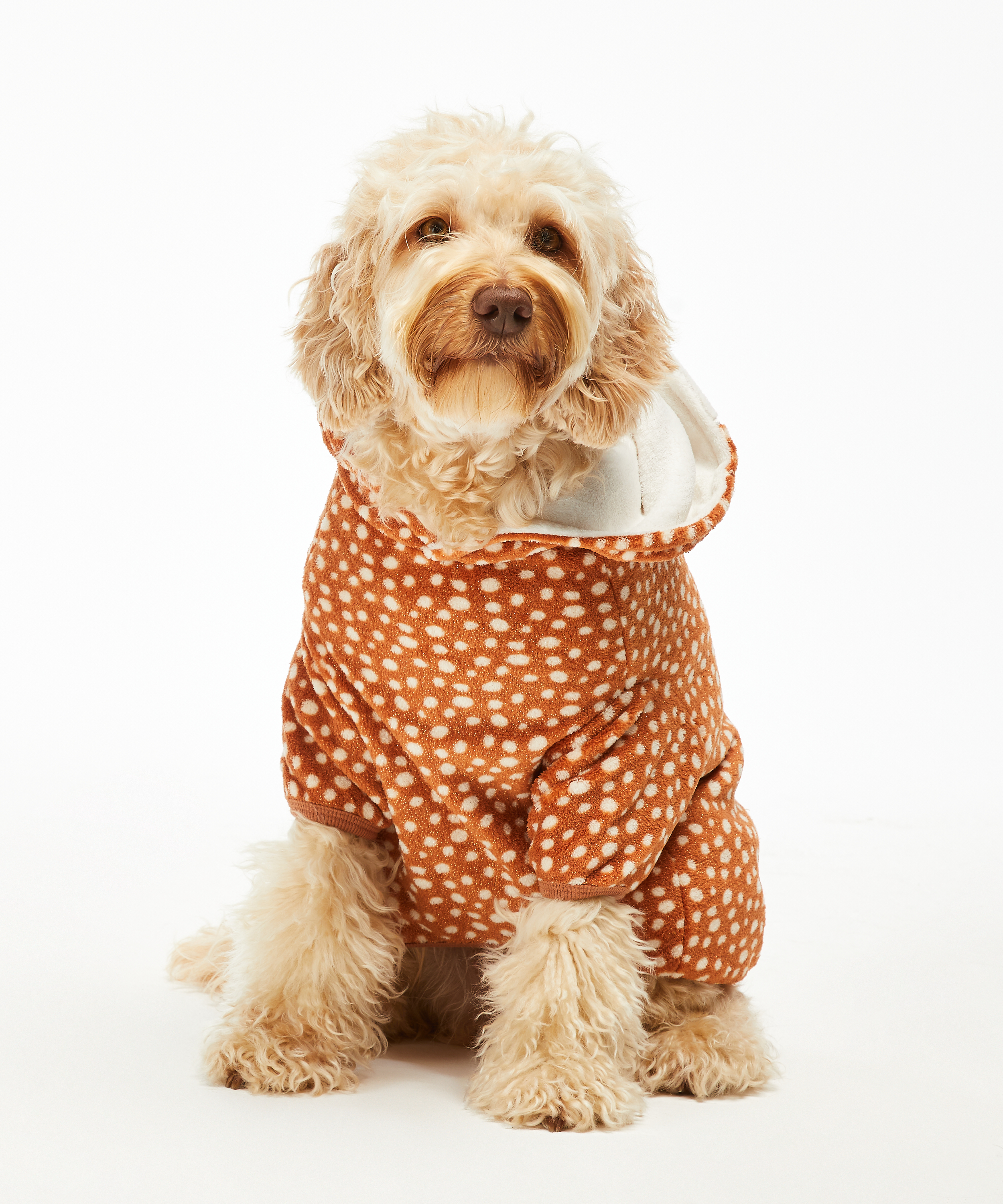 Fleece honden onesie, Bruin, main