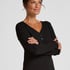 Haut de pyjama Henley, Noir