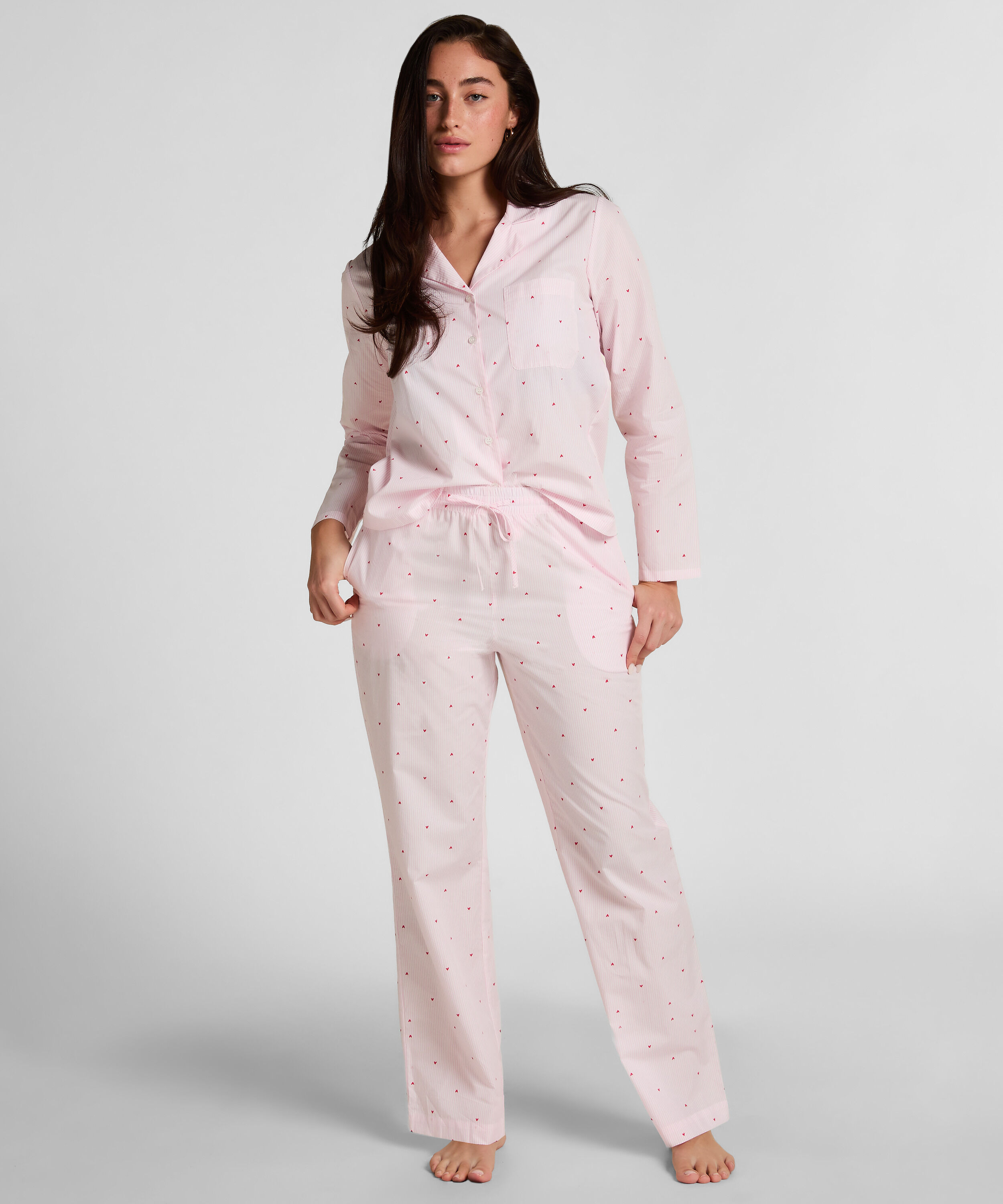 Pyjamaset van katoenen jersey, Wit