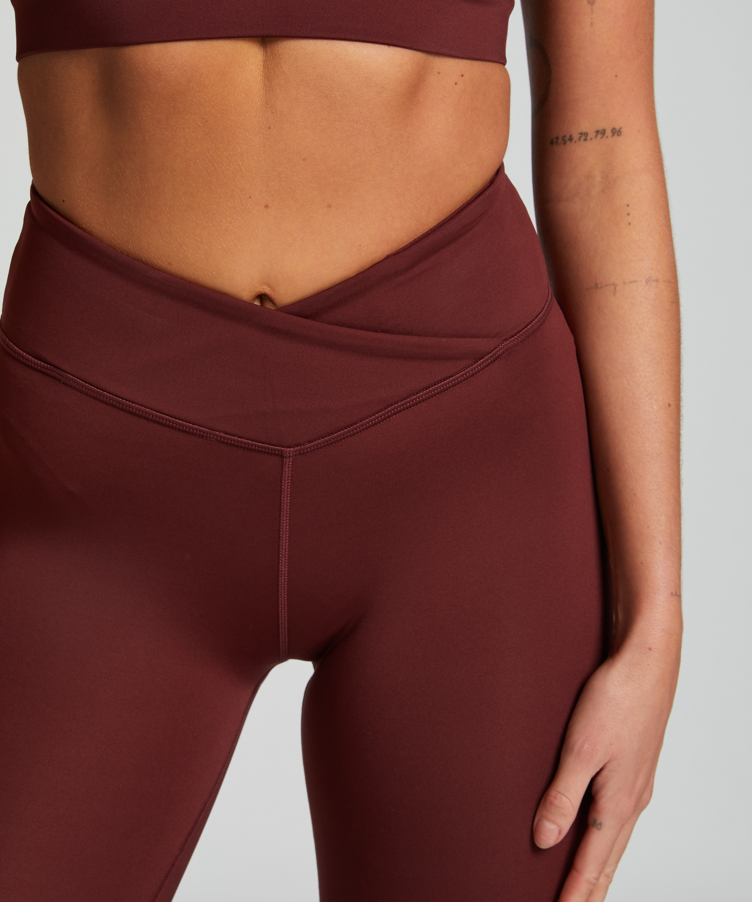 HKMX Legging croisé à taille haute, Rouge, main