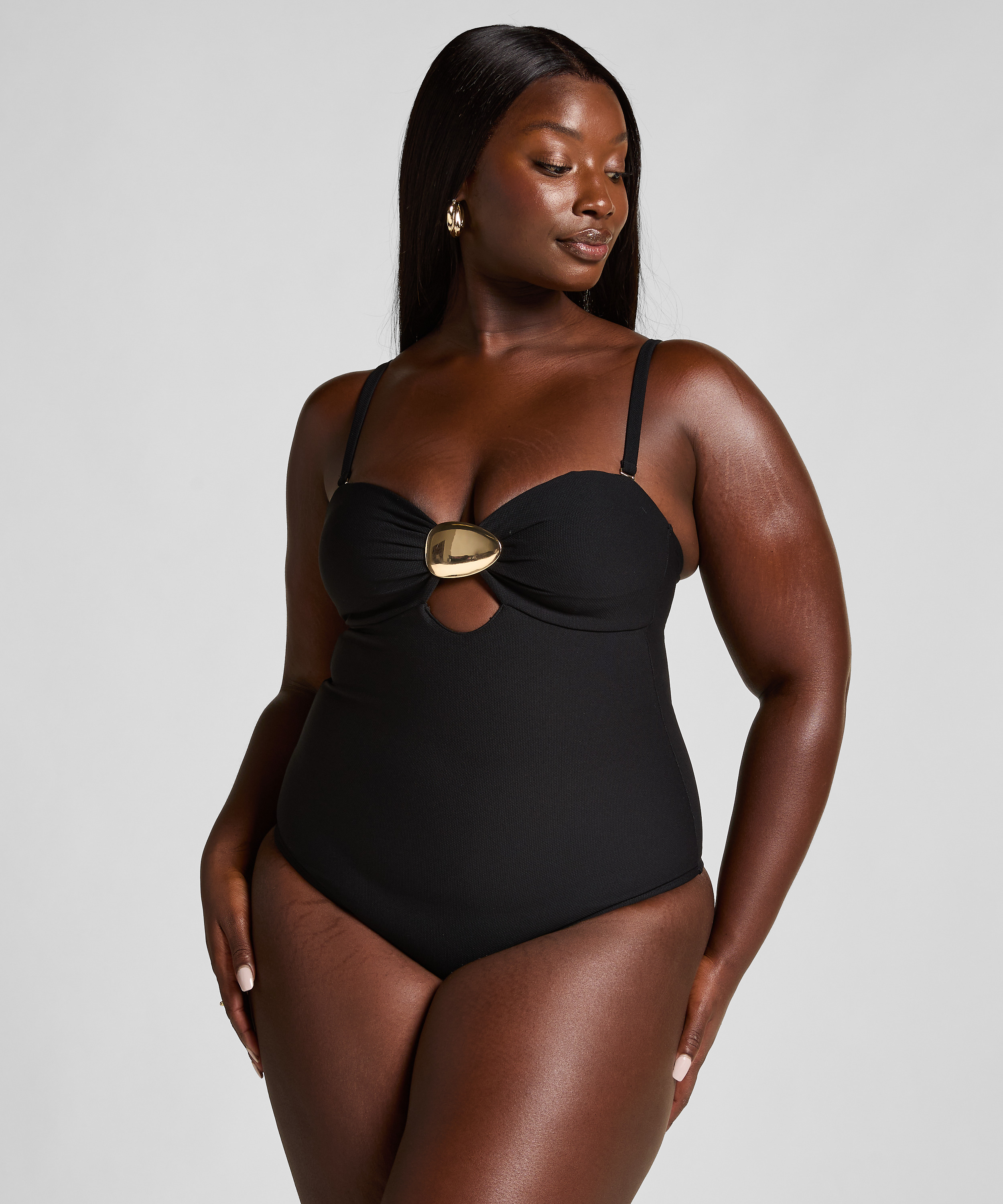 Maillot de bain sculptant Cabo, Noir, main