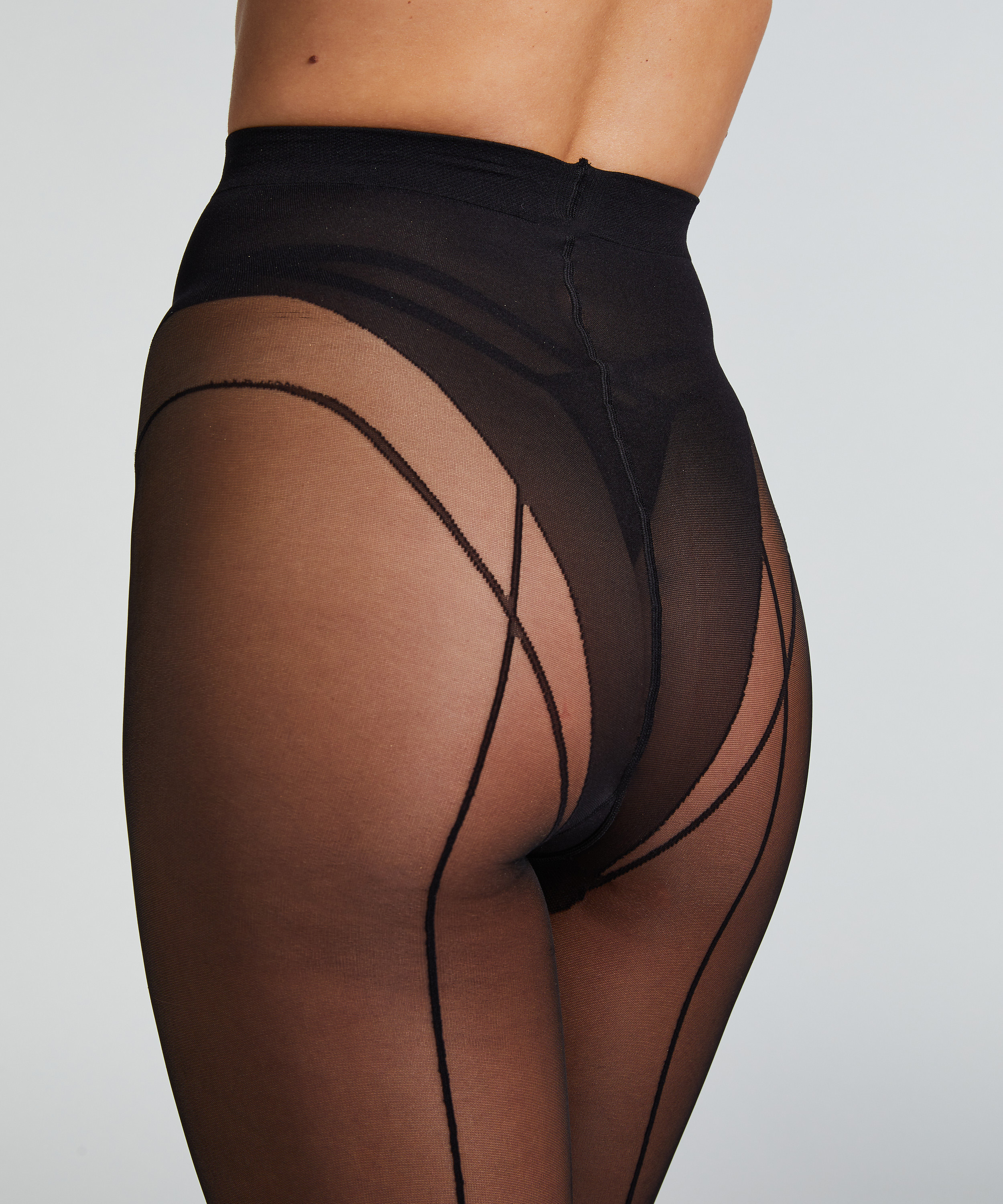 Panty 50 Denier Fine Line Front Seam, Zwart, main