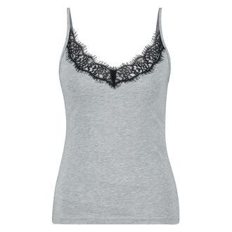 Spaghettitop Lace, Grijs