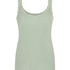 Rib Jersey Singlet met Kant, Groen