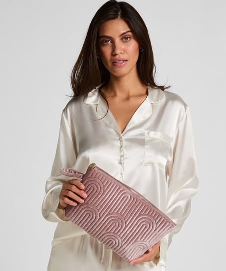 Grande trousse de maquillage en velours, Pourpre