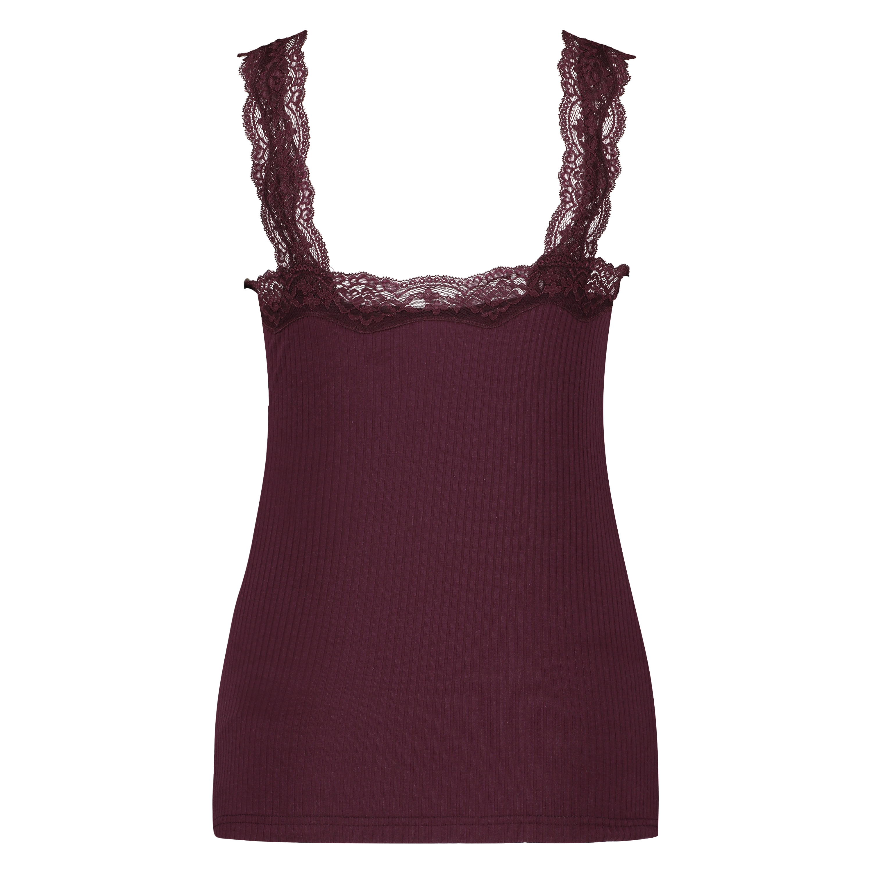 Top Rib Cami lace, Rood, main