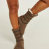 Chaussettes en tricot lurex, Brun