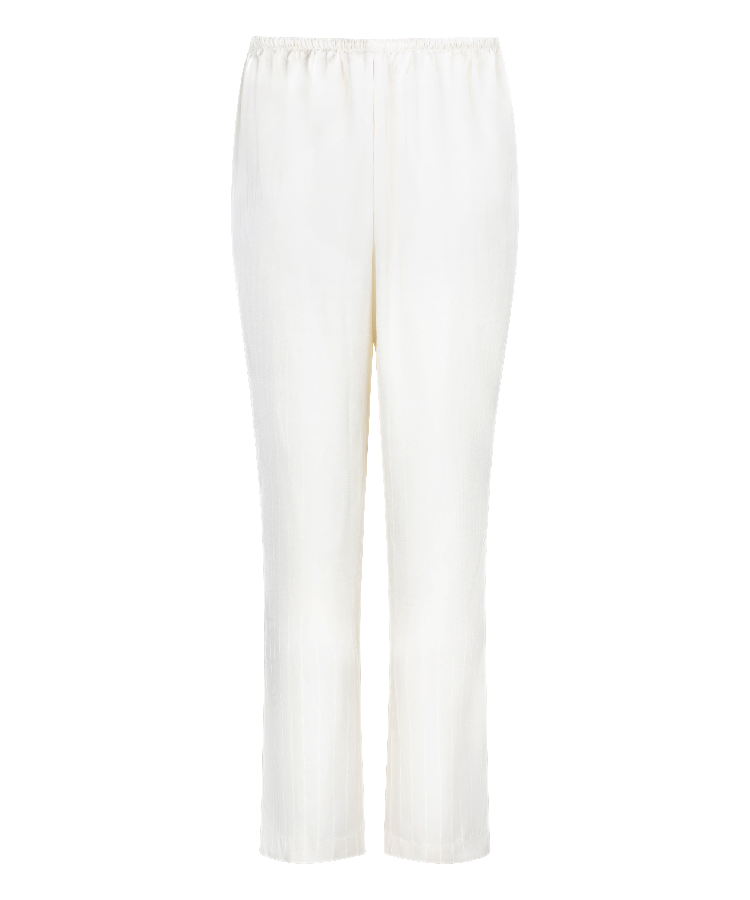 Pantalon &agrave; rayures en satin, Blanc, main