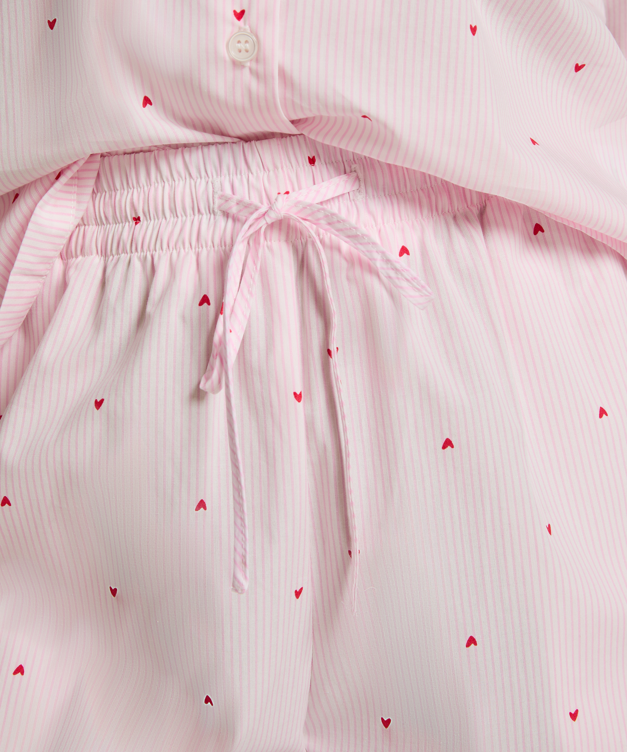 Pantalon Cotton Stripe Heart, Blanc, main