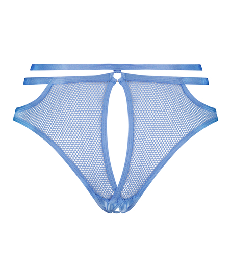Brazilian met open kruis Pleasure, Blauw