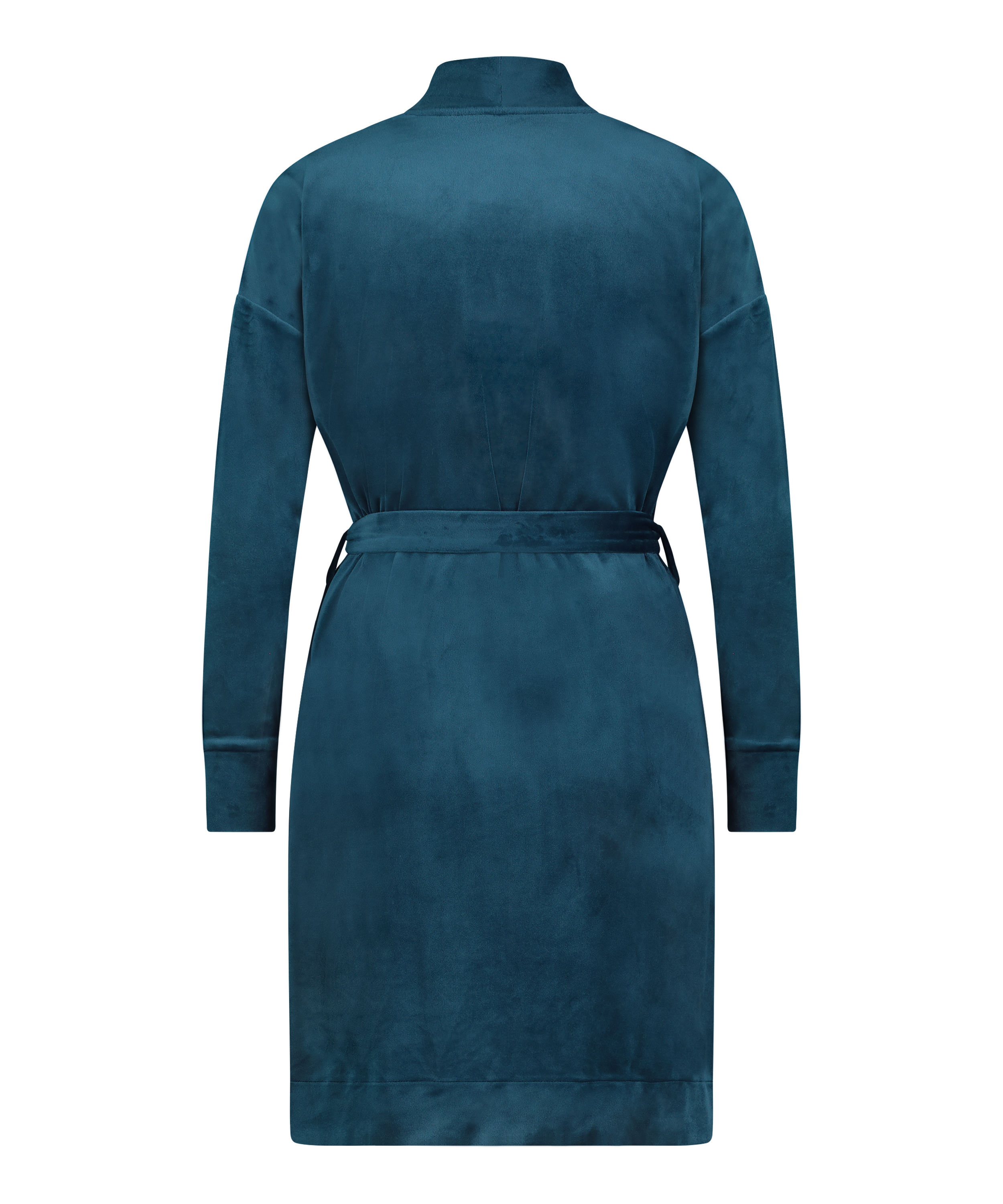 Peignoir court Velours, Bleu, main