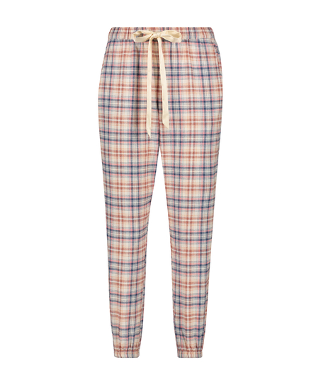 Petite Pyjamabroek Twill Check, Beige