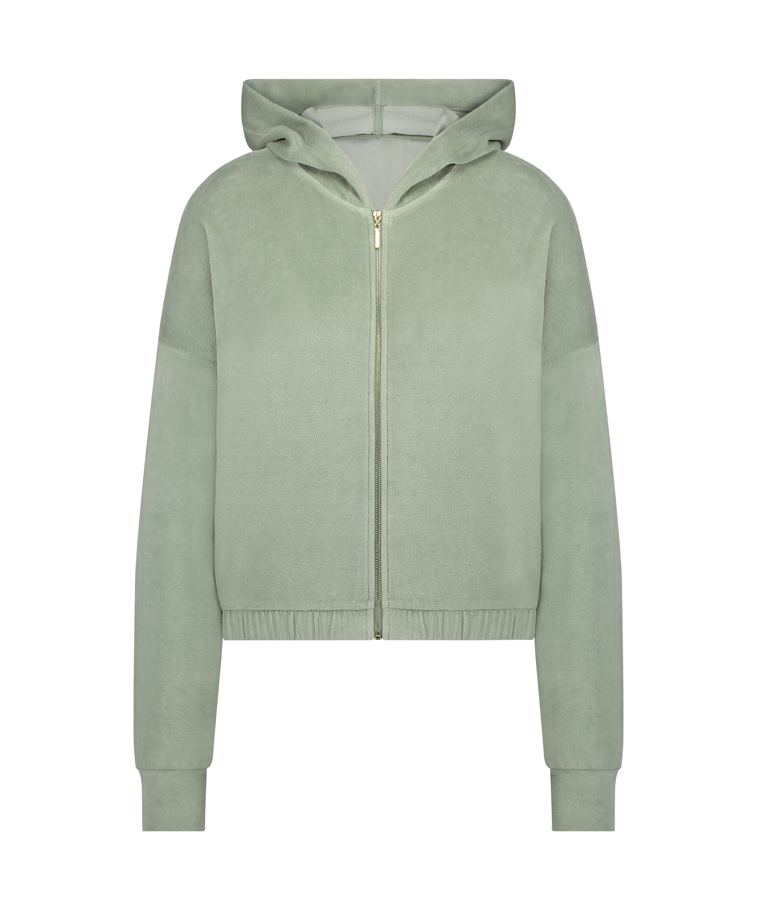 Veste &agrave; manches longues en velours, Vert