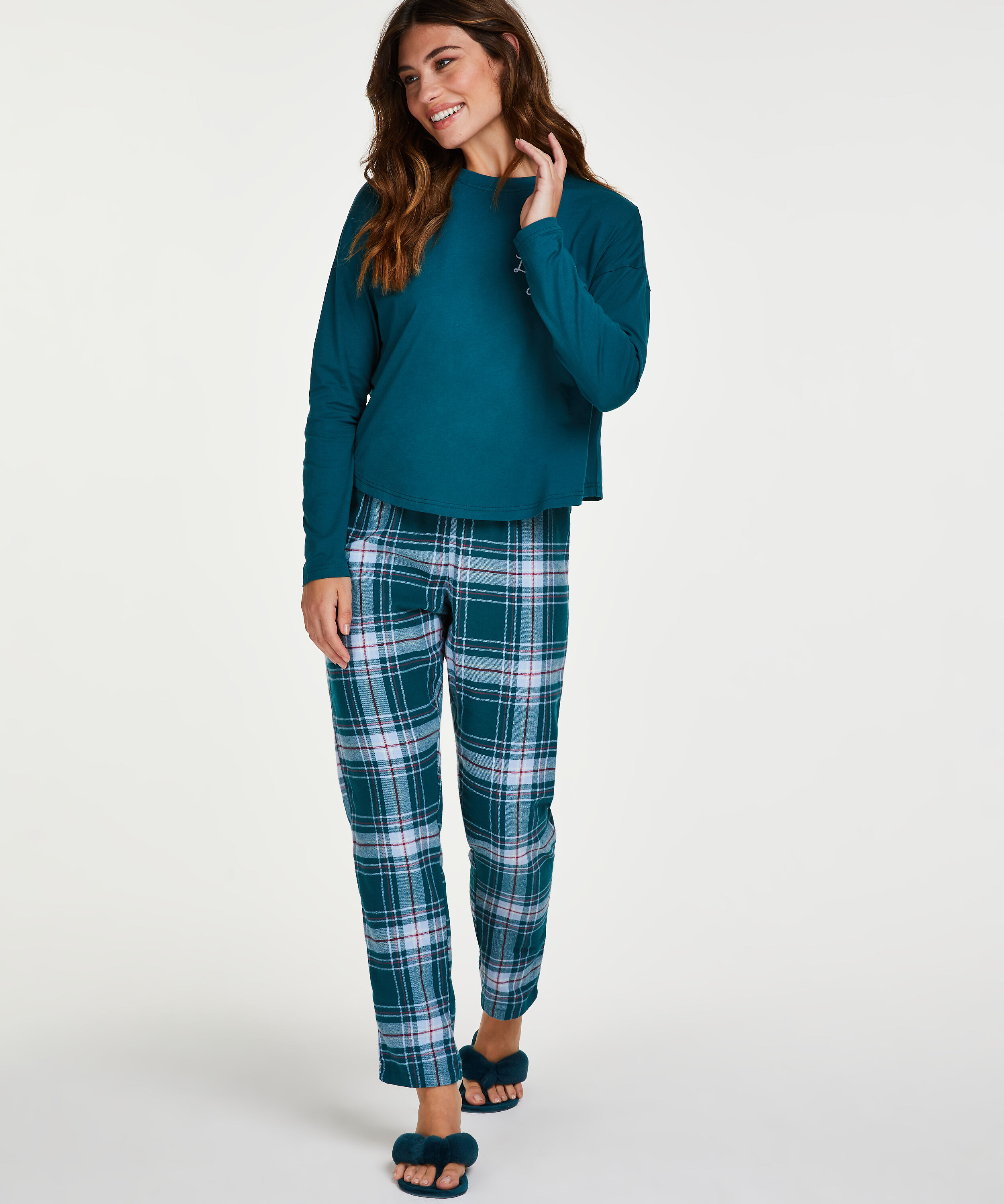 Lange pyjama set, Blauw